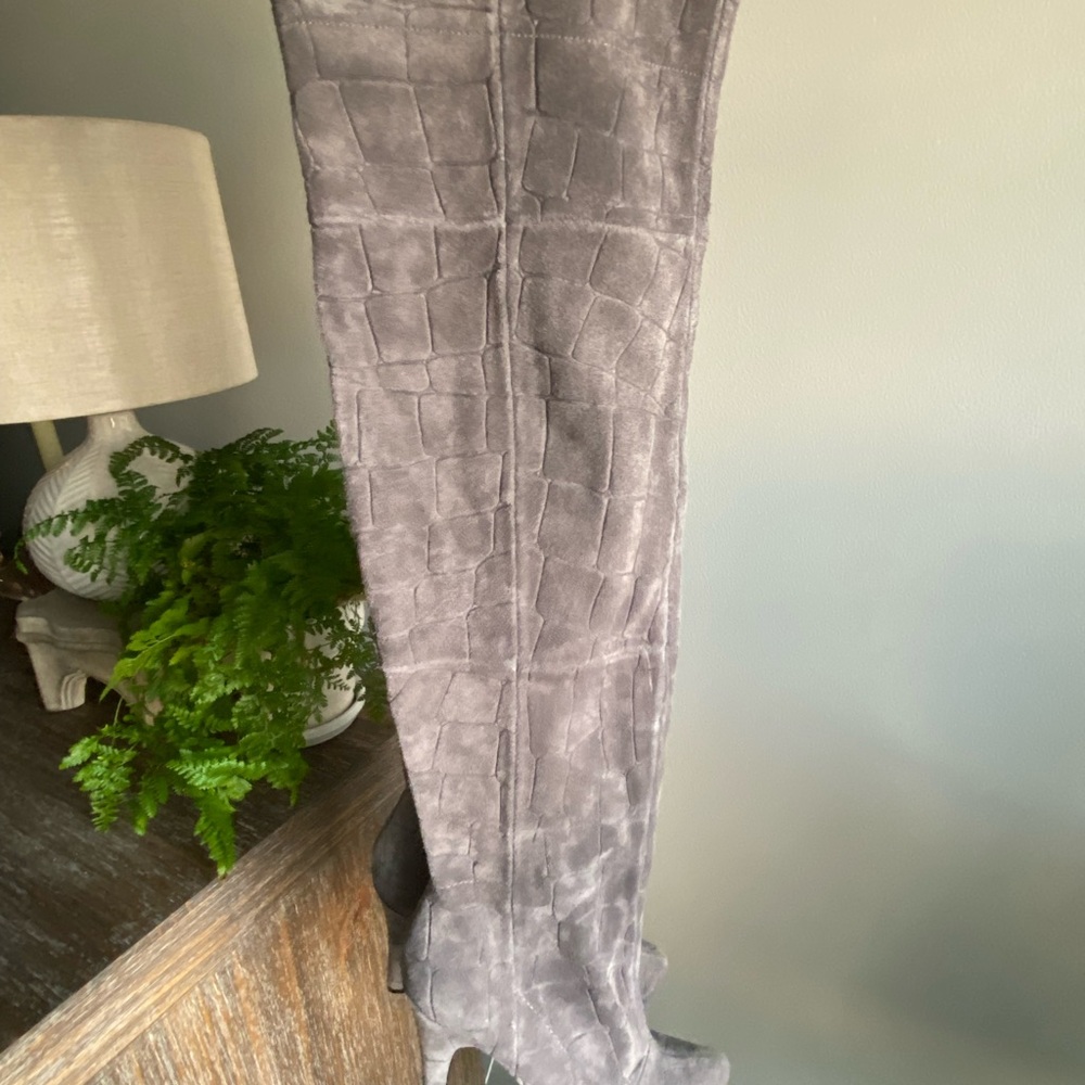 Report Signature Fairfax 3 Gray Suede OTK Over the Knee Thigh High Boots‎ | 7.5 - Picture 3 of 11